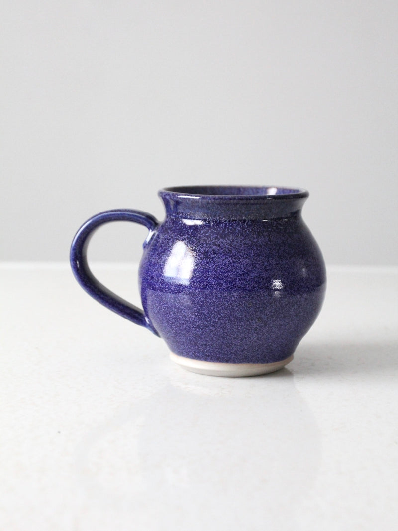 vintage blue studio pottery mug