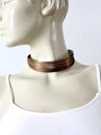 vintage brass tone choker necklace