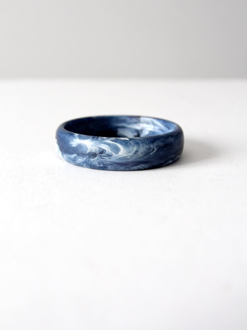 vintage blue marbled bangle