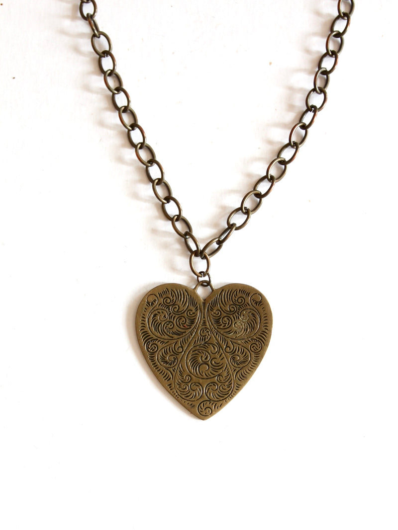 vintage heart pendant necklace