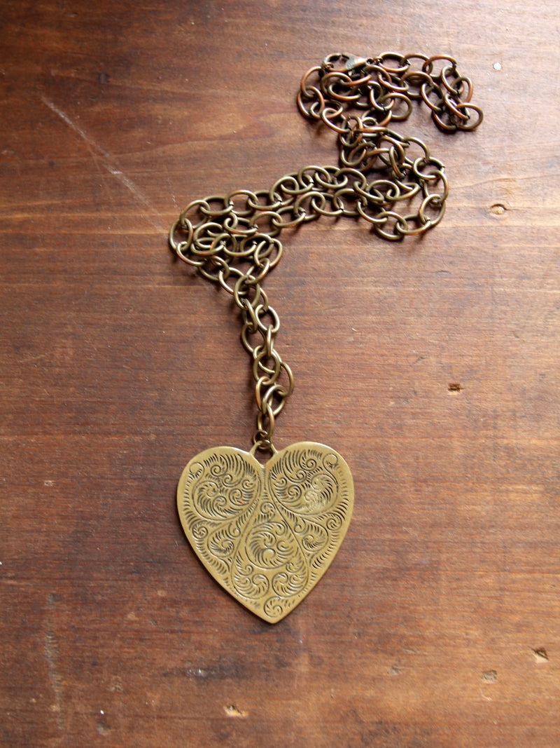 vintage heart pendant necklace
