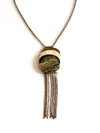 vintage boho abalone shell tassel necklace