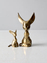 mid century brass mouse figurines pair
