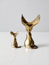 mid century brass mouse figurines pair