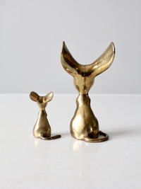 mid century brass mouse figurines pair