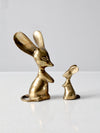 mid century brass mouse figurines pair