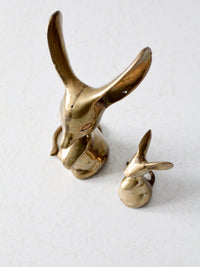 mid century brass mouse figurines pair