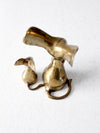 mid century brass mouse figurines pair