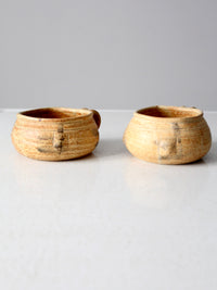 vintage studio pottery mugs pair