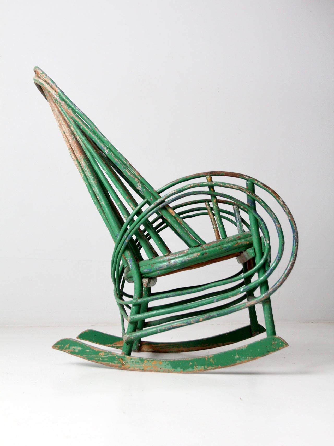 antique twig rocking chair