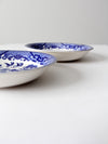 vintage Japanese Blue Willow bowls pair