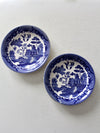 vintage Japanese Blue Willow bowls pair