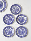 vintage Blue Willow plate collection 6pc
