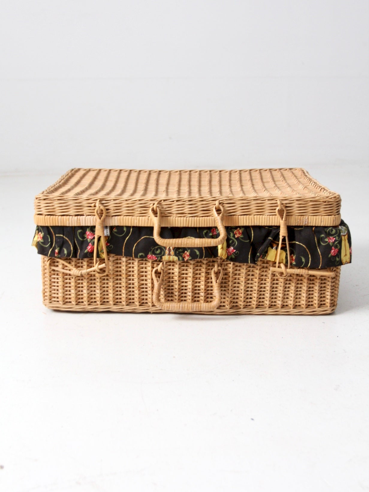mid-century wicker picnic basket