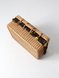 mid-century wicker picnic basket