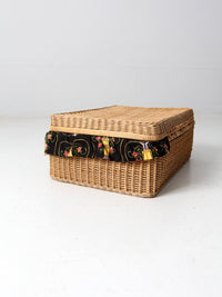 mid-century wicker picnic basket