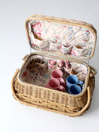vintage picnic basket set