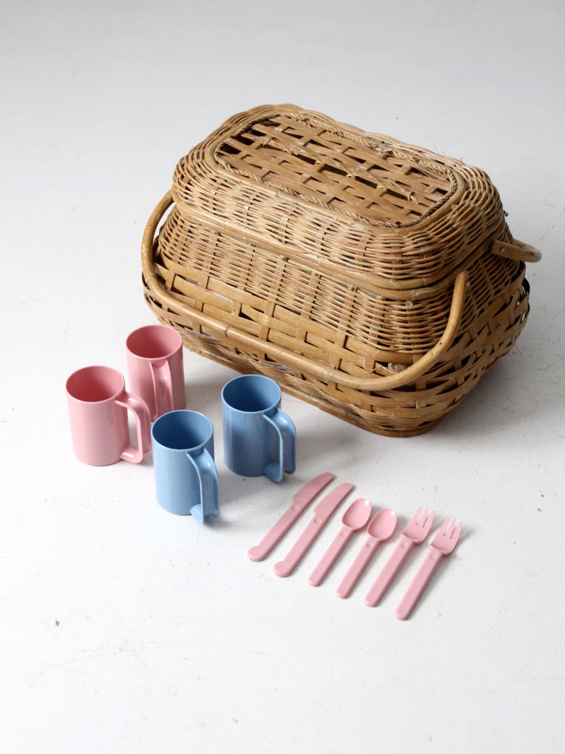 vintage picnic basket set