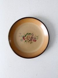 vintage floral pottery plates pair