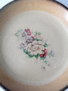 vintage floral pottery plates pair