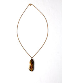 vintage abalone shell pendant necklace