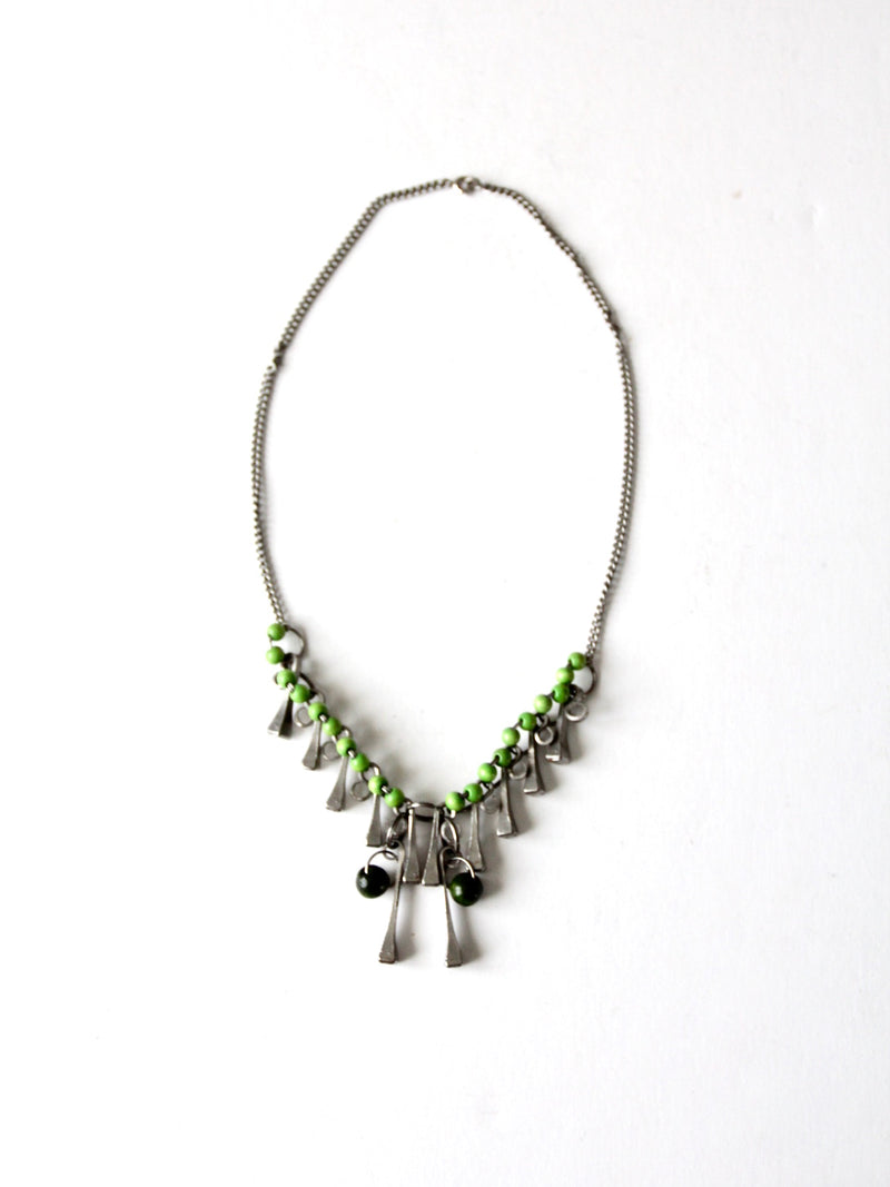 vintage brutalist square head nail necklace