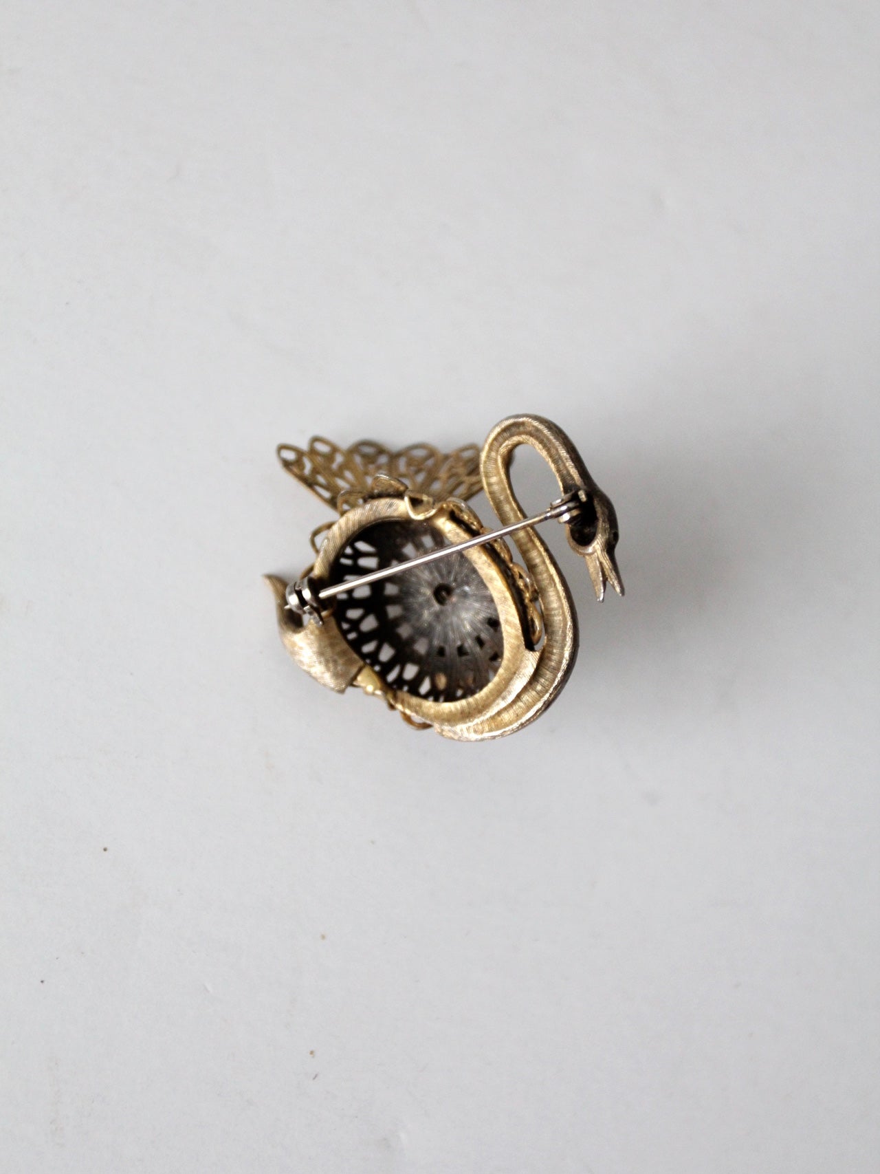 vintage swan brooch