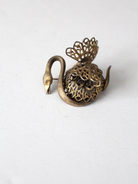 vintage swan brooch