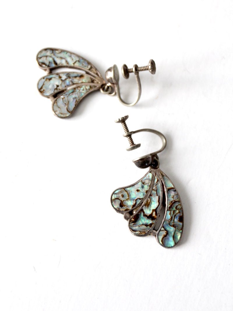 vintage abalone shell earrings