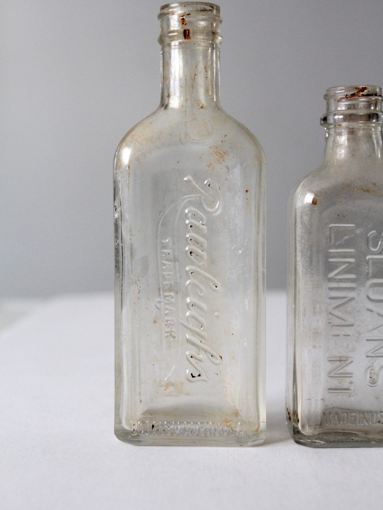 antique glass apothecary bottles set of 3
