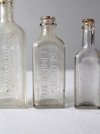 antique glass apothecary bottles set of 3
