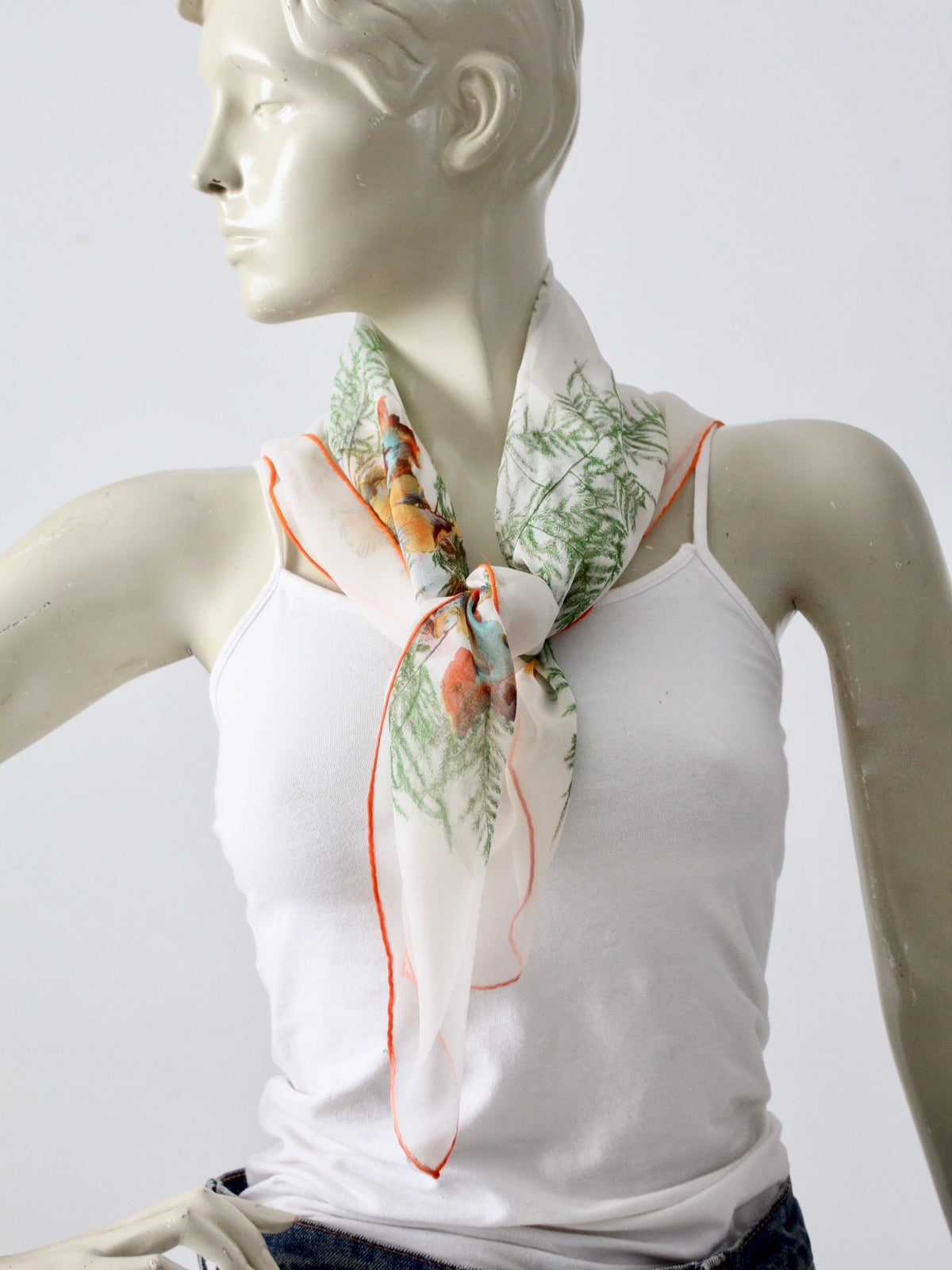 vintage Triple Sheer floral scarf