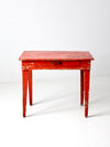 antique red desk with money drawer