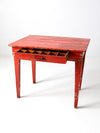 antique red desk with money drawer