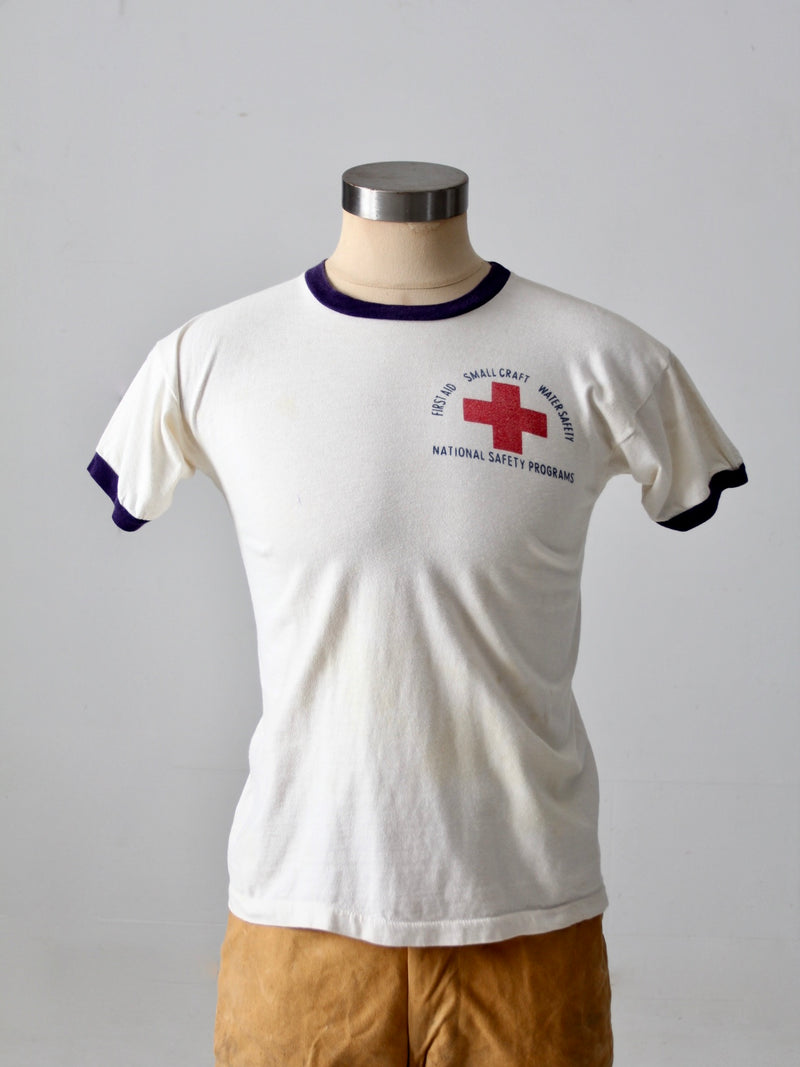 vintage Champion graphic ringer tee