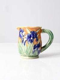 vintage ceramic iris floral creamer