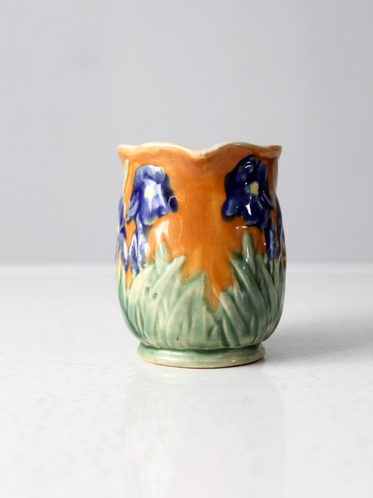 vintage ceramic iris floral creamer