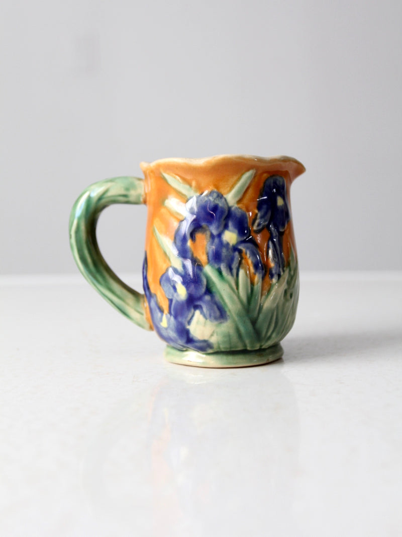 vintage ceramic iris floral creamer