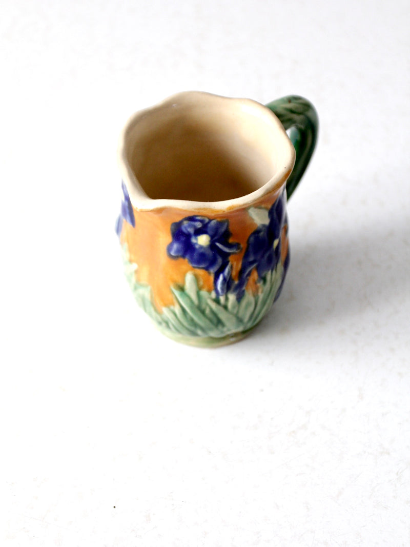 vintage ceramic iris floral creamer