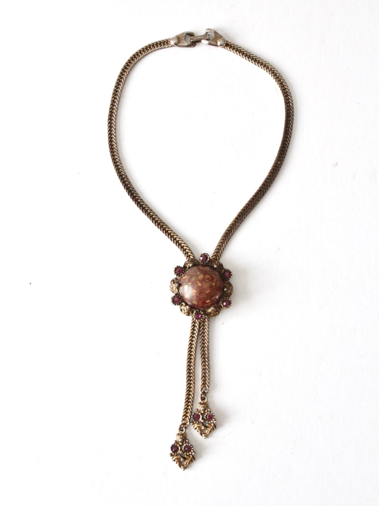 vintage bolo style pendant y necklace