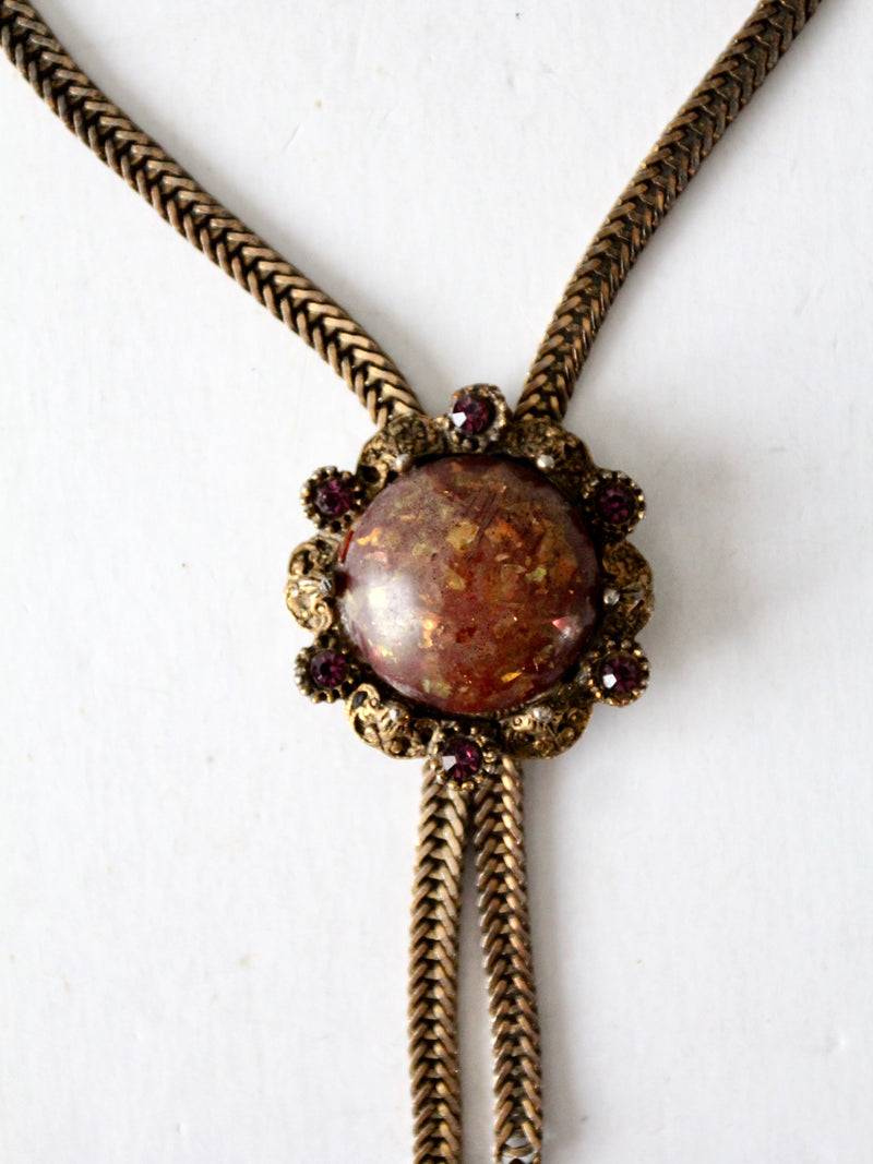 vintage bolo style pendant y necklace