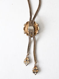 vintage bolo style pendant y necklace