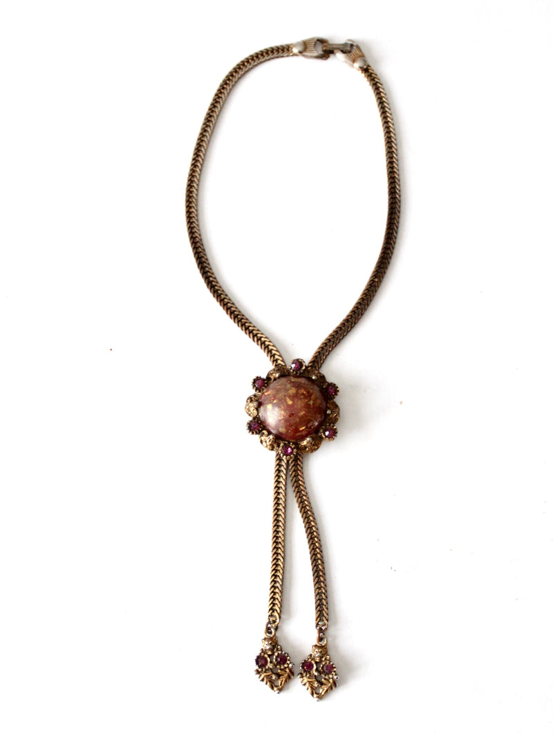 vintage bolo style pendant y necklace