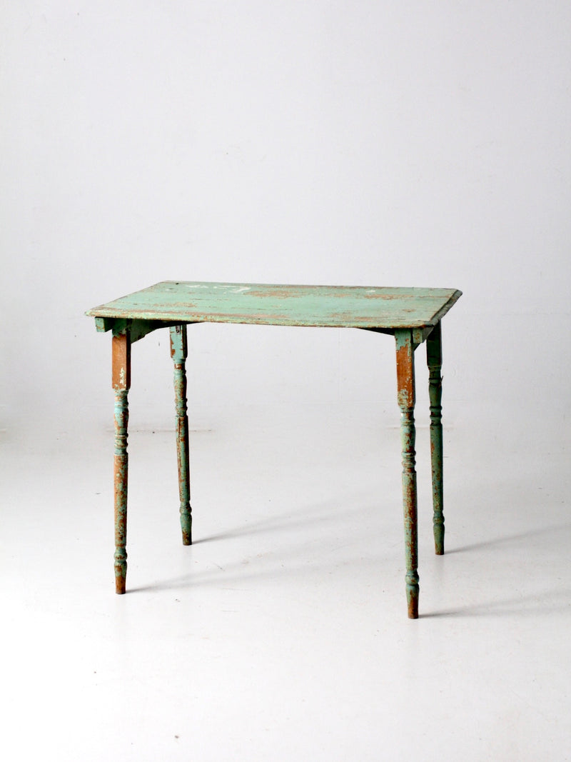 antique painted wood side table