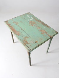 antique painted wood side table