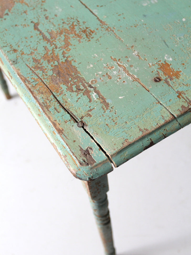 antique painted wood side table