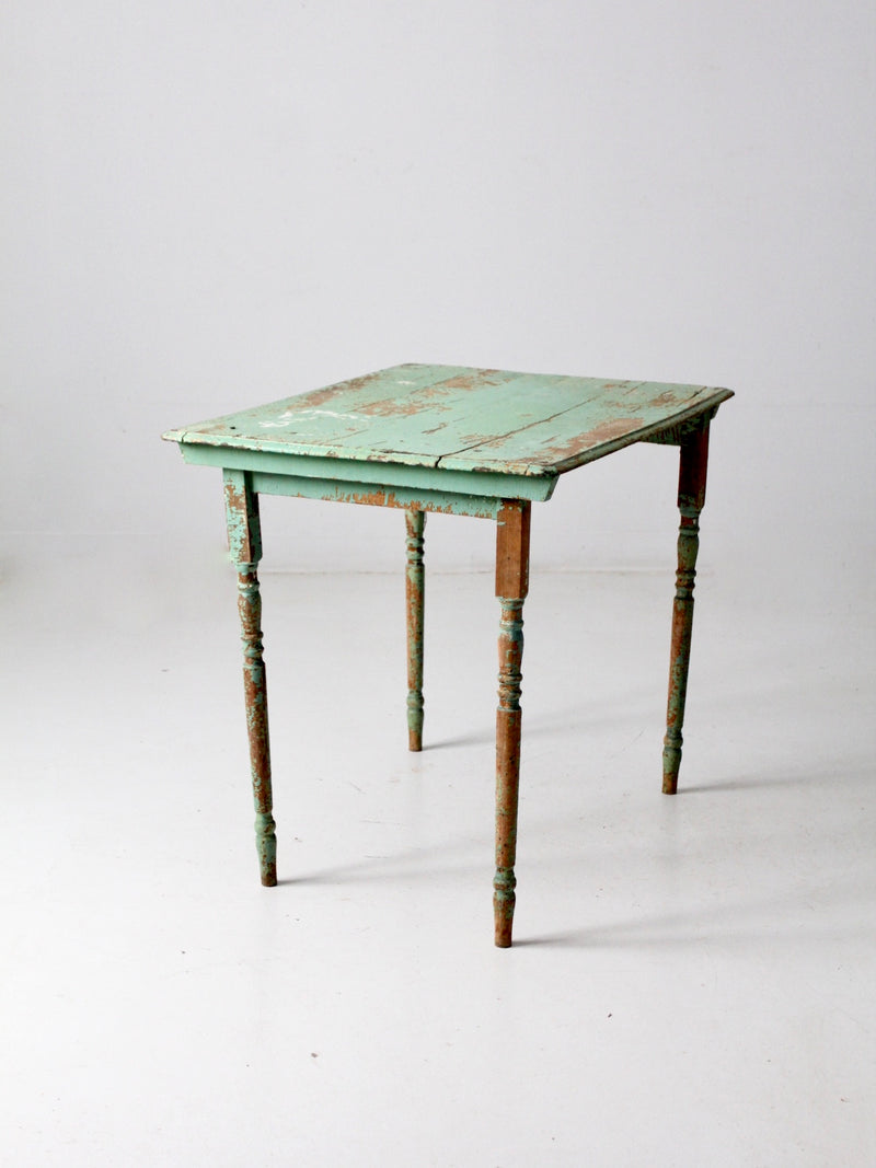 antique painted wood side table