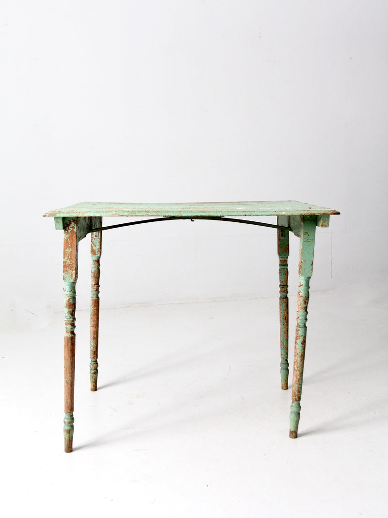 antique painted wood side table