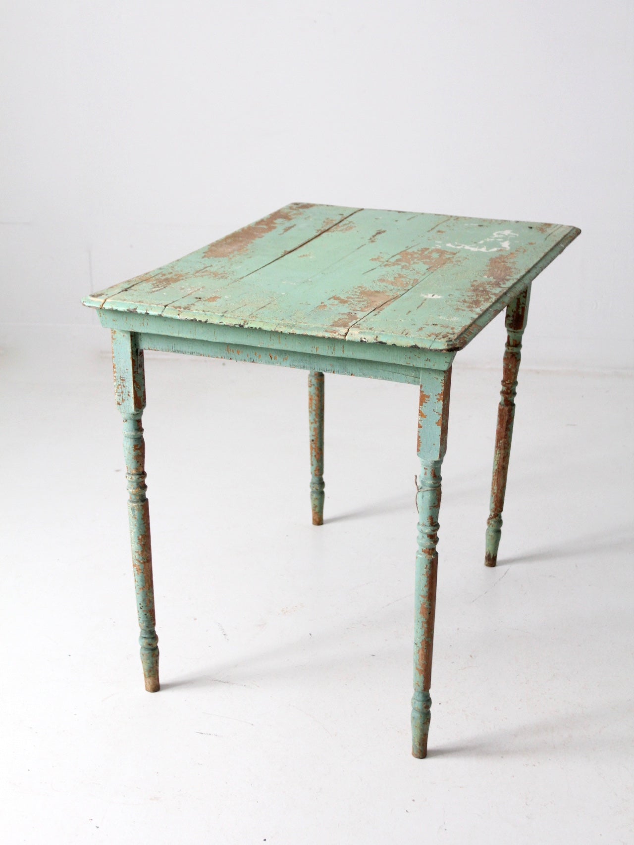antique painted wood side table