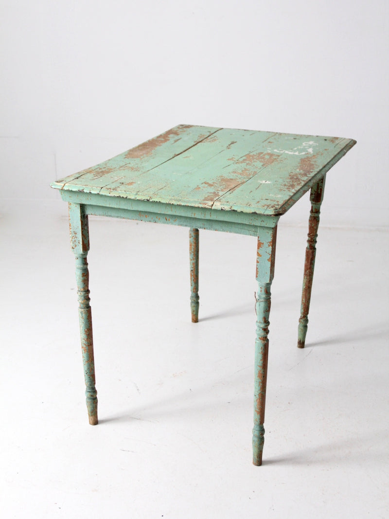 antique painted wood side table